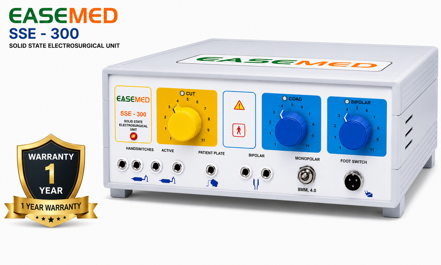 EASEMED SSE-300 300W Electrosurgical Generator | Analog Bipolar Monopolar Cautery Machine | Electrosurgery Diathermy Unit Set