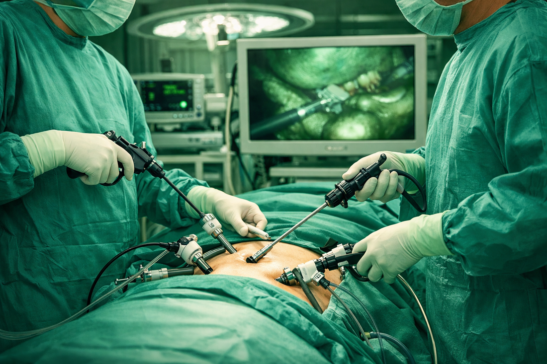 Laparoscopic instruments guide showing reusable surgical tools for minimally invasive surgery by TSW