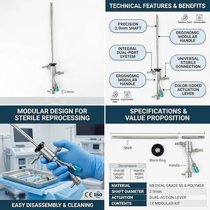Reusable operative hysteroscopy sheath for compatible telescope and instruments