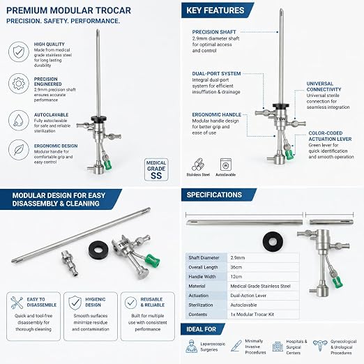 Hysteroscopy operative sheath component and scope interface detail view