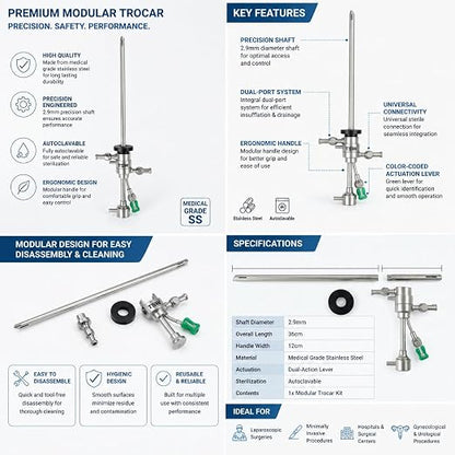 Hysteroscopy operative sheath component and scope interface detail view