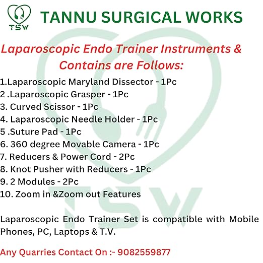 Laparoscopic Android  Endo Trainer Simulator Training with Surgical Instruments Set