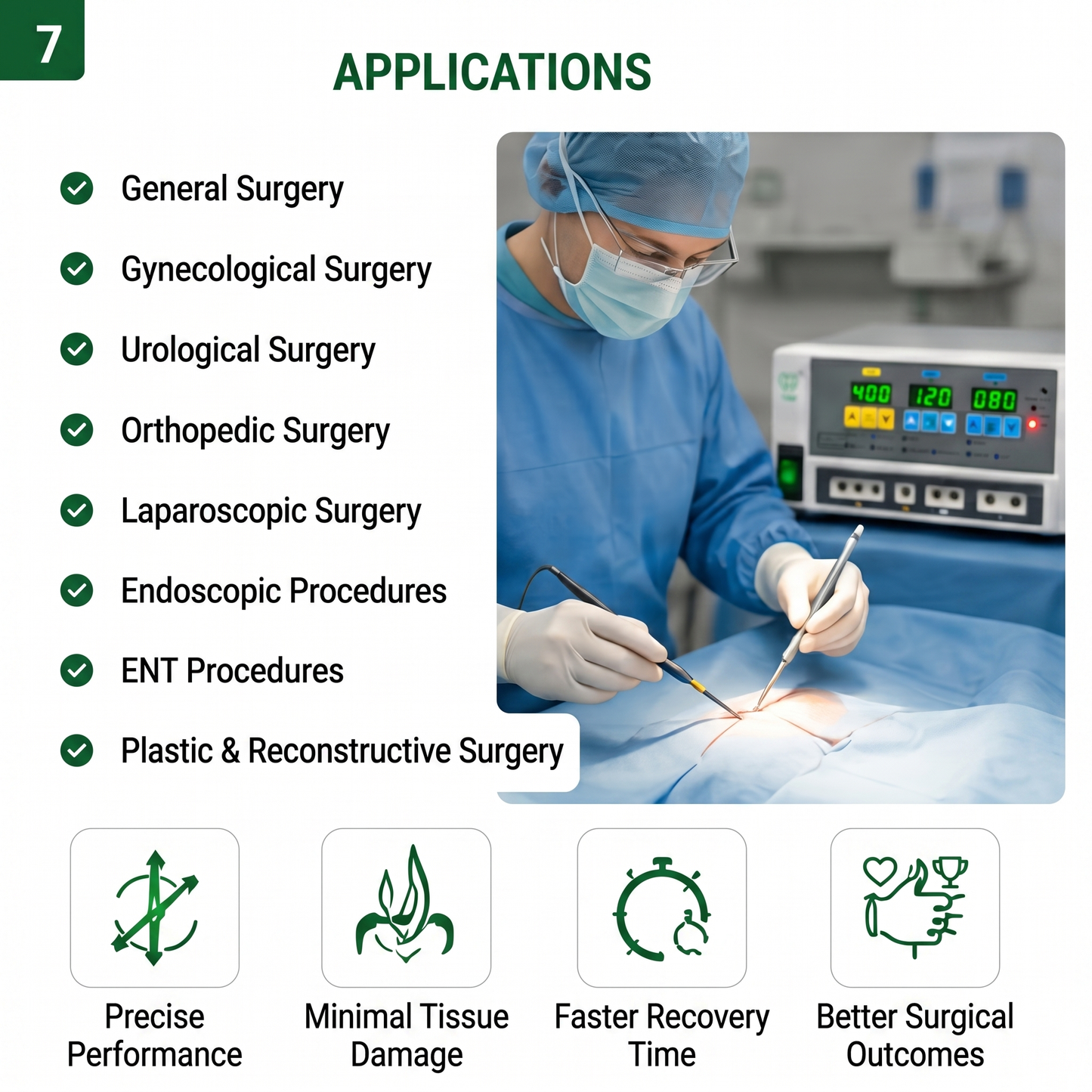 G 400 Programming 400W Digital Cautery Machine | Monopolar & Bipolar Electrosurgical Generator | Programmable Digital Diathermy Electrosurgery Unit | Complete Accessories Set