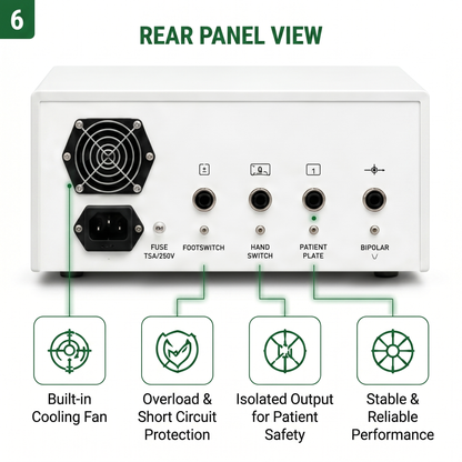 G 400 Programming 400W Digital Cautery Machine | Monopolar & Bipolar Electrosurgical Generator | Programmable Digital Diathermy Electrosurgery Unit | Complete Accessories Set