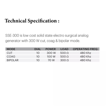 Cautery Machine 300 Watt Bipolar Diathermy Unit Electrosurgical Generator