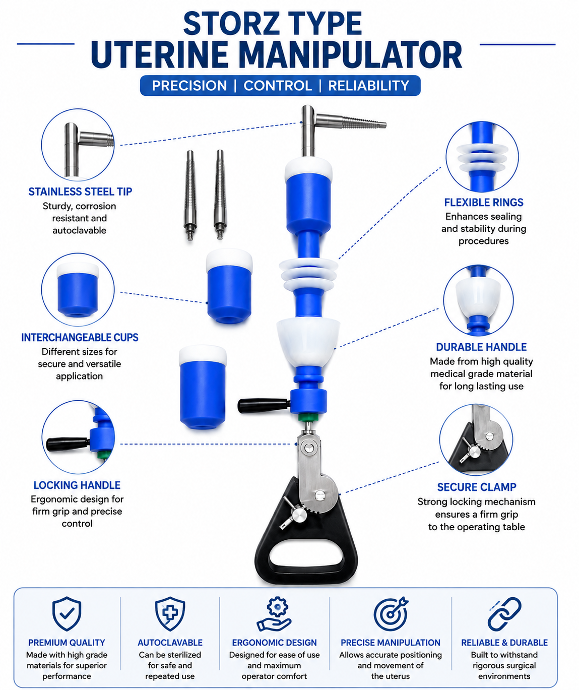 Storz Type Uterine Manipulator Set – Surgical Instrument Set