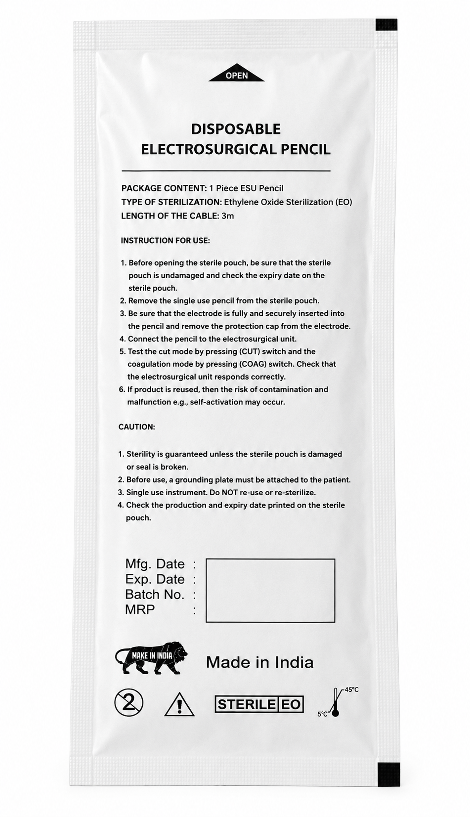TSW disposable cautery pencil available in packs of 1, 2, 5 and 10