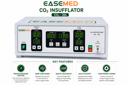 EASEMED CO₂ 3000 Insufflator ABS 30L | High Flow 30L Laparoscopic CO₂ Insufflation System | Microcontroller Controlled | Standard & Air Mode - TSW