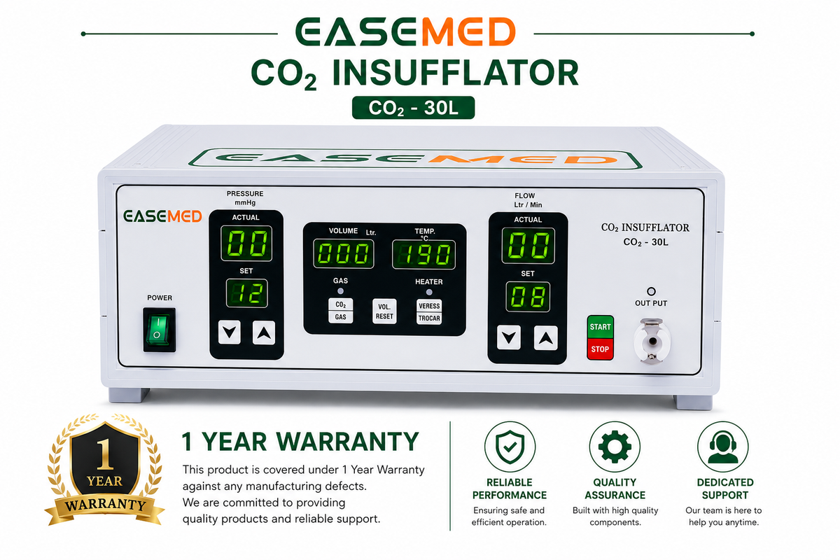 EASEMED CO₂ 3000 Insufflator ABS 30L | High Flow 30L Laparoscopic CO₂ Insufflation System | Microcontroller Controlled | Standard & Air Mode - TSW