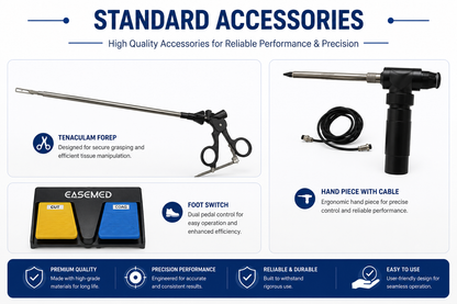 EASEMED Laparoscopic Morcellator System | Electric Gynecological Tissue Morcellator | 10–1000 RPM | High Torque Motor | Handpiece, Foot Switch & Accessories | 1 Year Warranty