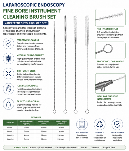Reusable instrument cleaning brush set key-features overview