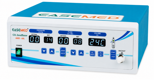 EASEMED Advance 40L CO₂ Insufflator with Inbuilt Regulator, Air Mode, High Flow 40 Liters Laparoscopic CO₂ Insufflation System, Digital LED Display, Complete Set