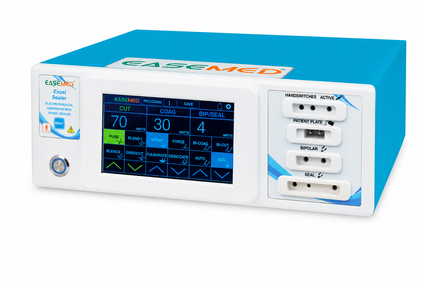 EASEMED Excel Sealer 400W Digital Touch Screen Electrosurgical Generator with Monopolar, Bipolar, Vessel Sealing System and Complete Surgical Accessories Set