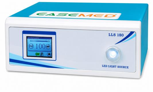 EASEMED LLS 180 180W LED Light Source with 7 Ft Xenon Fiber Optic Cable, Touch Screen Medical Cold Light Source for Laparoscopy & Endoscopy