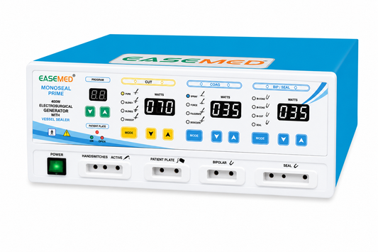 EASEMED MONOSEAL PRIME 400W Digital Electrosurgical Generator with Monopolar, Bipolar and Vessel Sealing System Complete Set