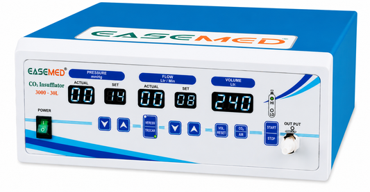 EASEMED Advance 30L CO₂ Insufflator with Inbuilt Regulator, Air Mode, Gas Warmer, Metal Body, High Flow Laparoscopic CO₂ Insufflation System, Complete Set