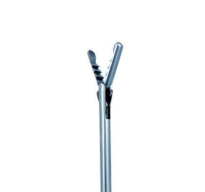 Alligator jaw close-up on TSW 3mm PCNL grasping forceps