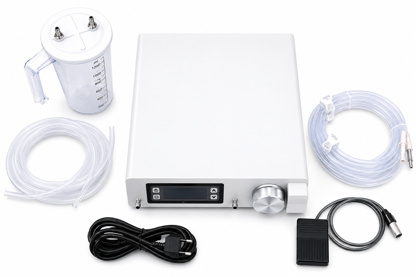 Hysteroscopy irrigation suction accessories with 1200 ml jar tubing foot switch and power cable