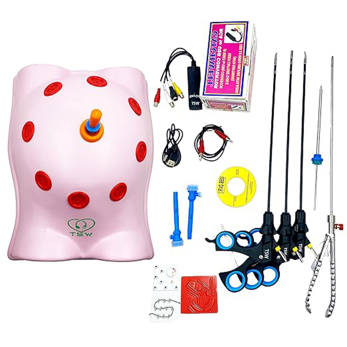 Body shape laparoscopic endo trainer box for minimally invasive surgery practice