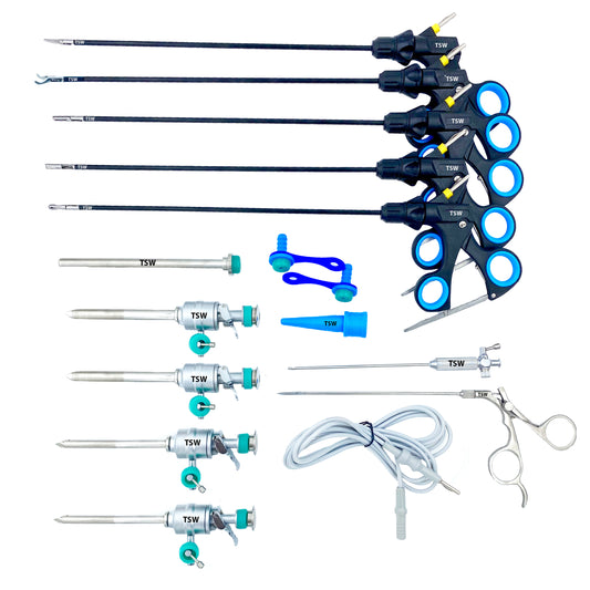 Laparoscopic Instruments Surgery Set 16 Pcs – Complete Surgical Kit with Trocars, Graspers, Scissors & Veress Needle