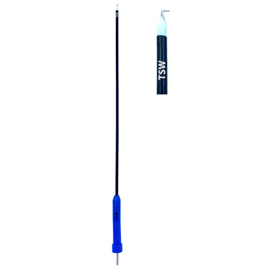 Laparoscopic Monopolar L Hook Electrode with insulated shaft and ergonomic handle for precision dissection in minimally invasive surgery