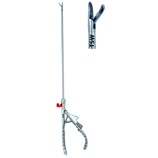 Laparoscopic Curved Jaw Needle Holder – Surgical suturing instrument for laparoscopic procedures