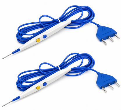 Cautery pencil hand switch with clearly marked CUT and COAG buttons