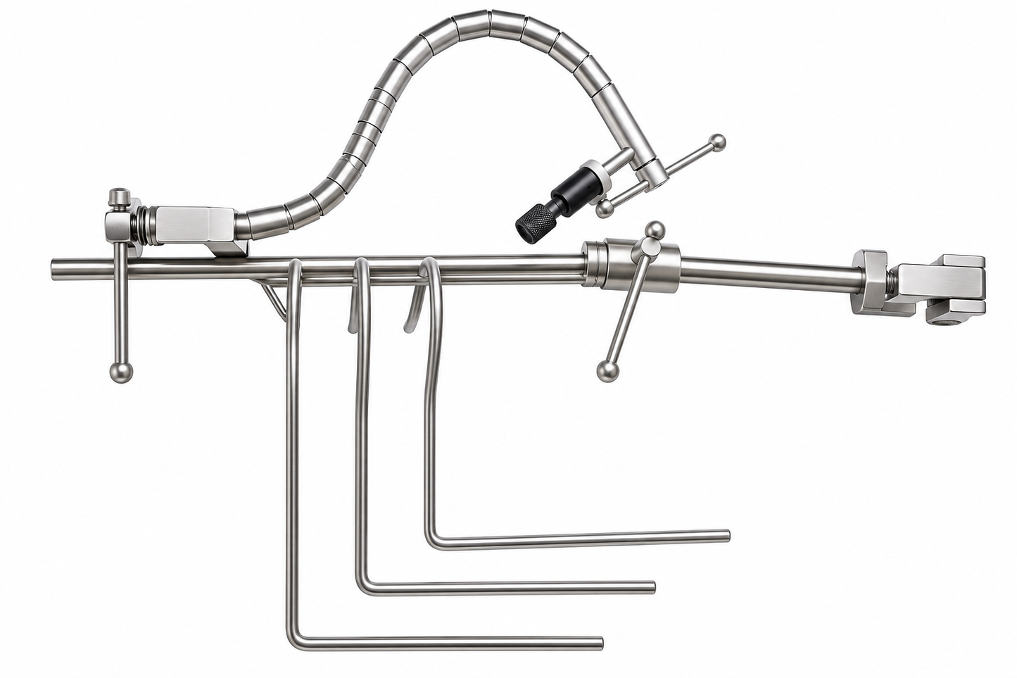 TSW flexible Nathanson liver retractor system with 3 hooks and scope holder