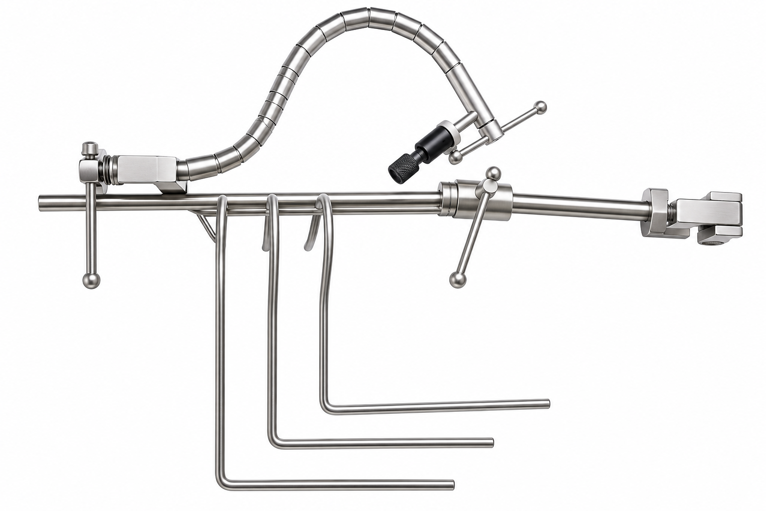 TSW flexible Nathanson liver retractor system with 3 hooks and scope holder