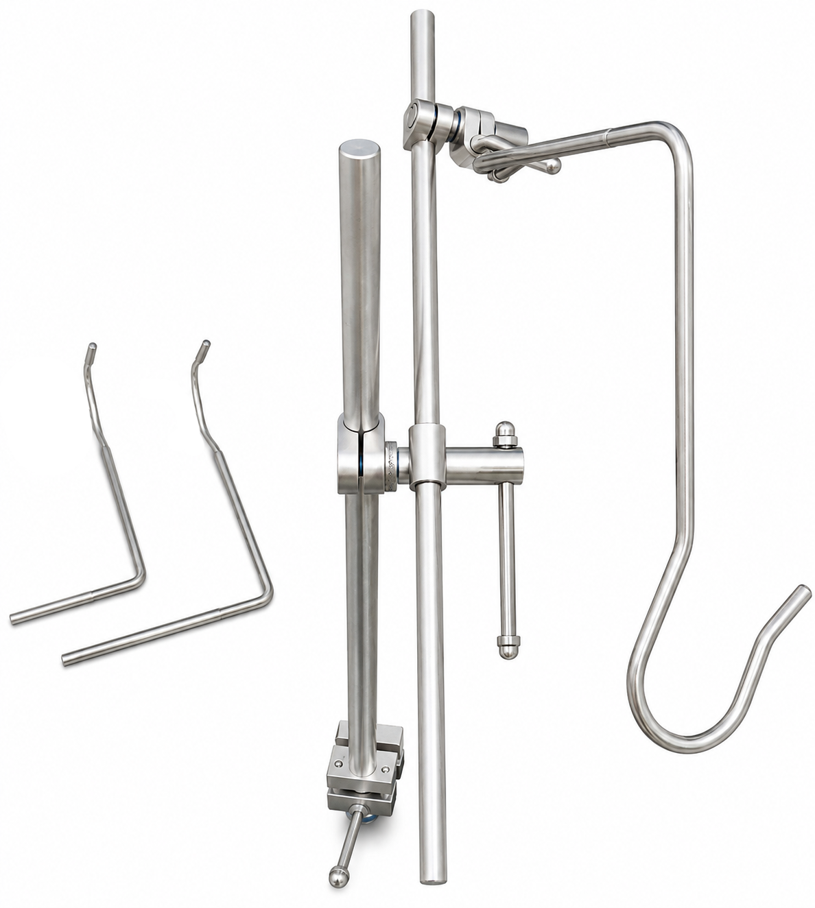 TSW rigid Nathanson liver retractor system with 3 hooks and scope holder