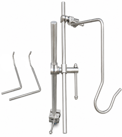 TSW rigid Nathanson liver retractor system with 3 hooks and scope holder