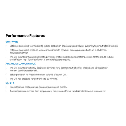 TSW high-flow CO₂ insufflator controls with Veress Trocar and CO₂ Air modes