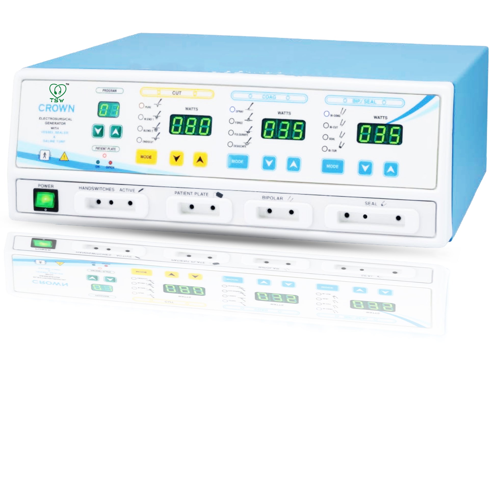 "Advanced Crown Vessel Sealing System Cautery Machine with Saline Bipolar TURP Electrosurgical Generator for precise surgical applications and enhanced medical outcomes."