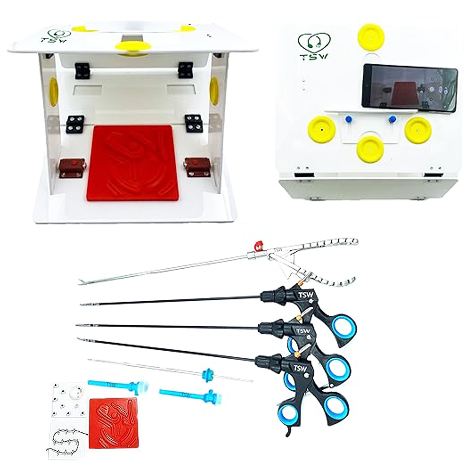 Laparoscopic Android Endo Trainer Simulator with Surgical Instruments Set for Professional Surgical Training

