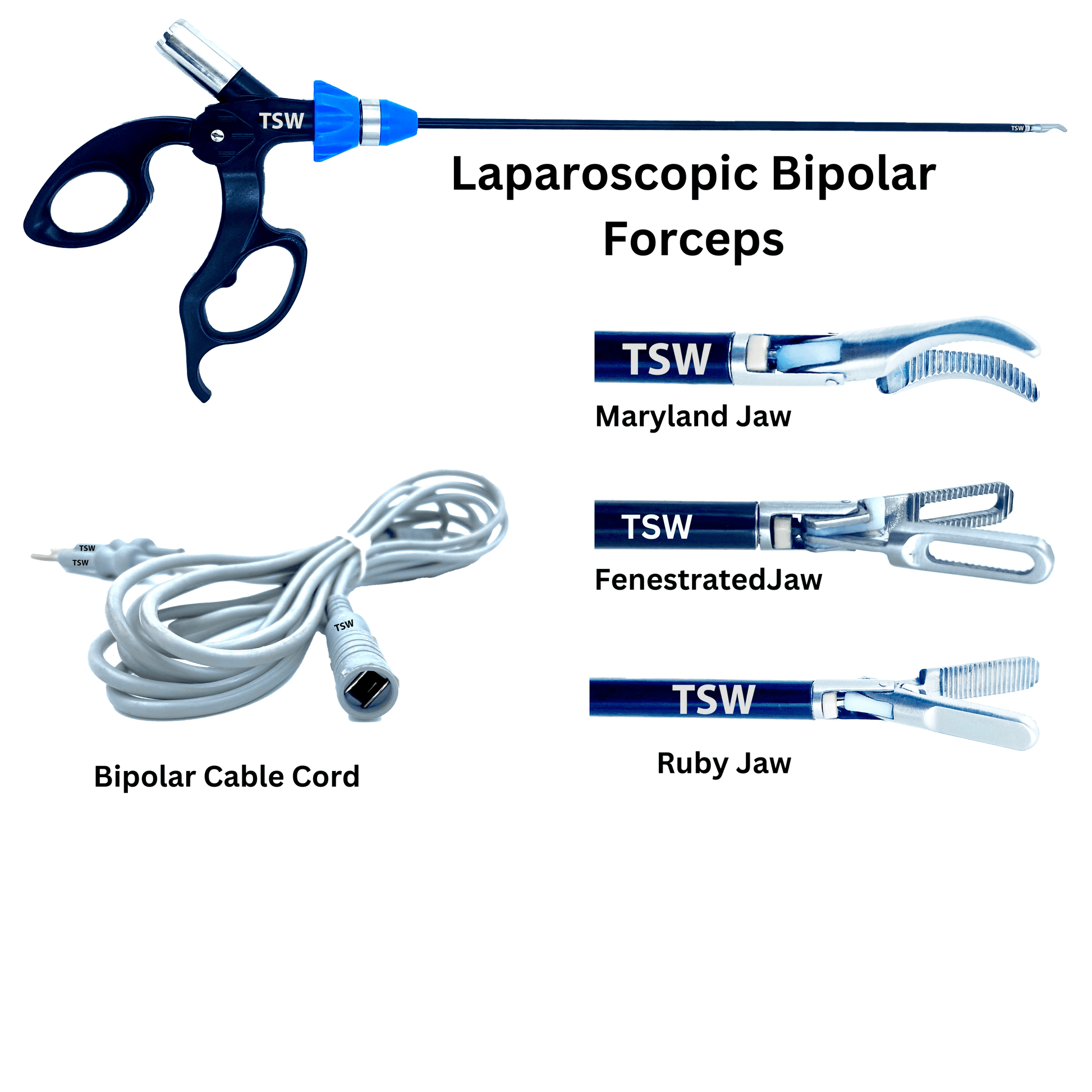 Laparoscopic Bipolar Forceps with Cable Cord | Surgical Instrument - Tannu Surgical Works