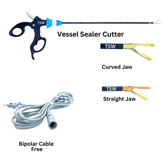 Laparoscopic Bipolar Vessel Sealer Cutter Forceps for precise tissue sealing and cutting during minimally invasive surgery.

